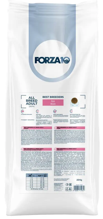 FORZA10 Best Breeders Adult ALL breeds MAIALE (Pork) профессиональный сухой корм для взрослых собак всех пород СВИНИНА (20 кг)