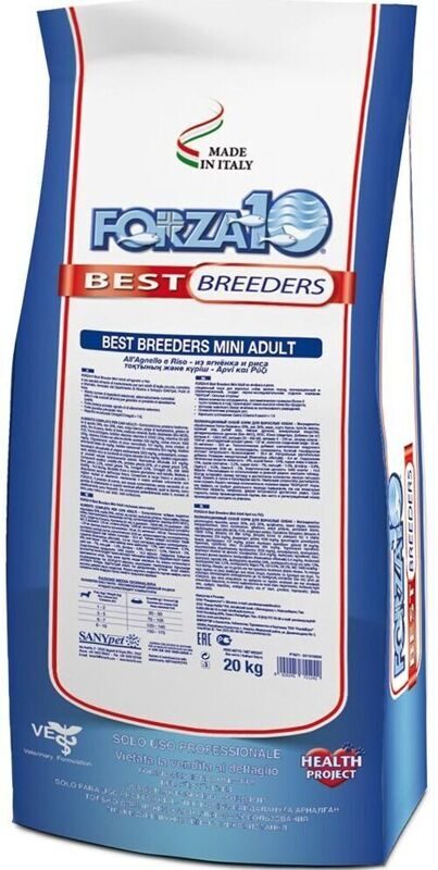 FORZA10 Best Breeders MINI Adult breeds LAMB (Agnello) профессиональный сухой корм для взрослых собак МЕЛКИХ пород ЯГНЕНОК (20 кг)